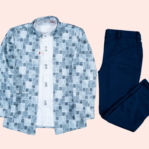 Prince coat Set-3pis set(coat, shirt, full pant) Blue