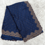 Navy Blue Silk Fabric Saree with Zarkan Work